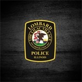 black background with lombard police logo