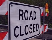 construction road closed sign