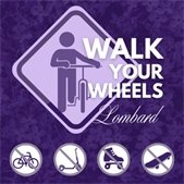 walk your wheels graphic with purple background