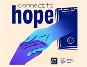 graphic with hands holding and phone in background