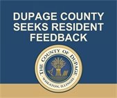 blue graphic with DuPage County logo and overlay text