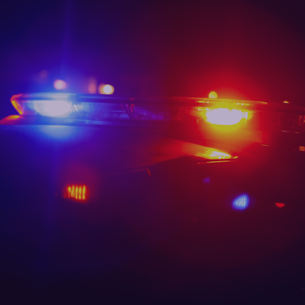 Police emergency lights red and blue with dark background