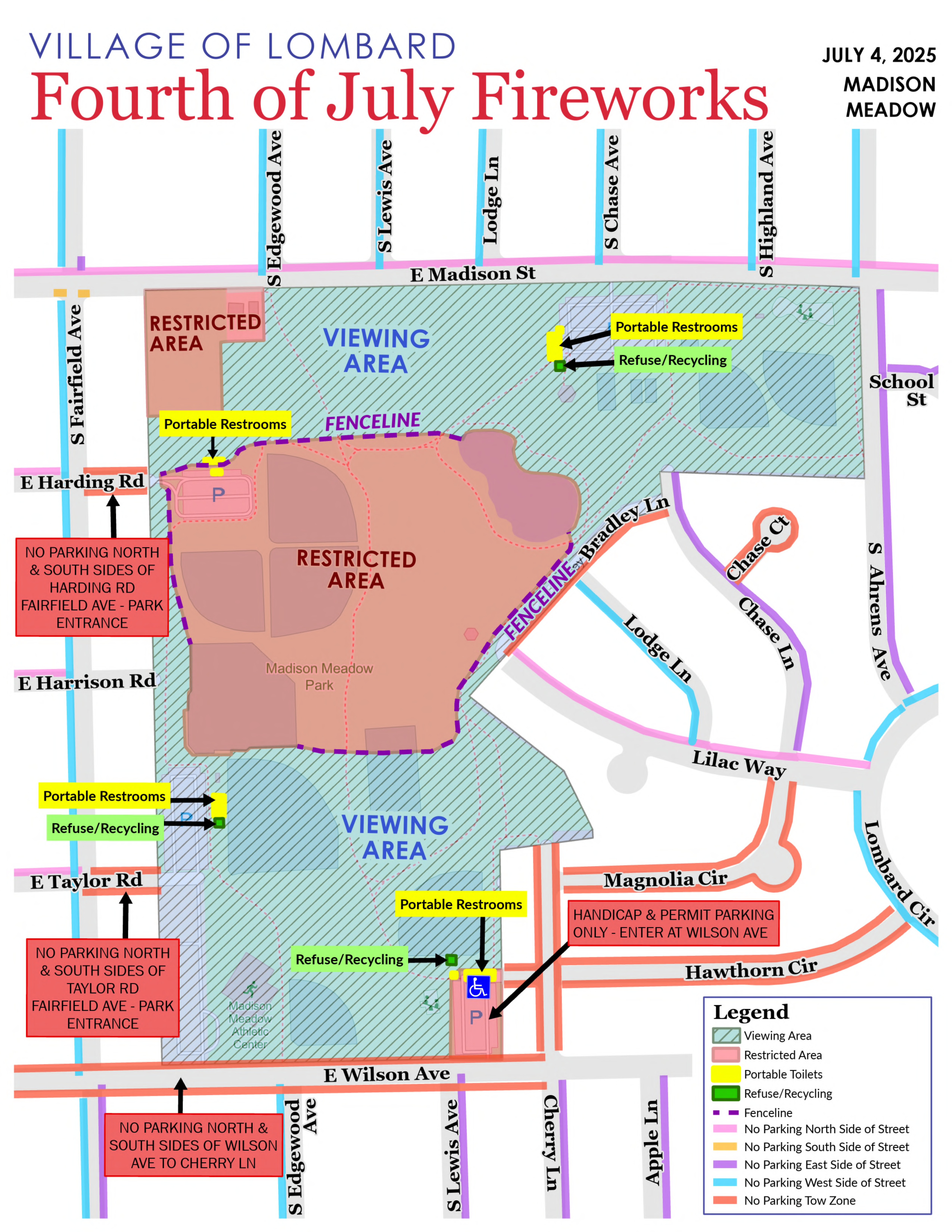2025 Fourth of July Fireworks - Public Viewing Map
