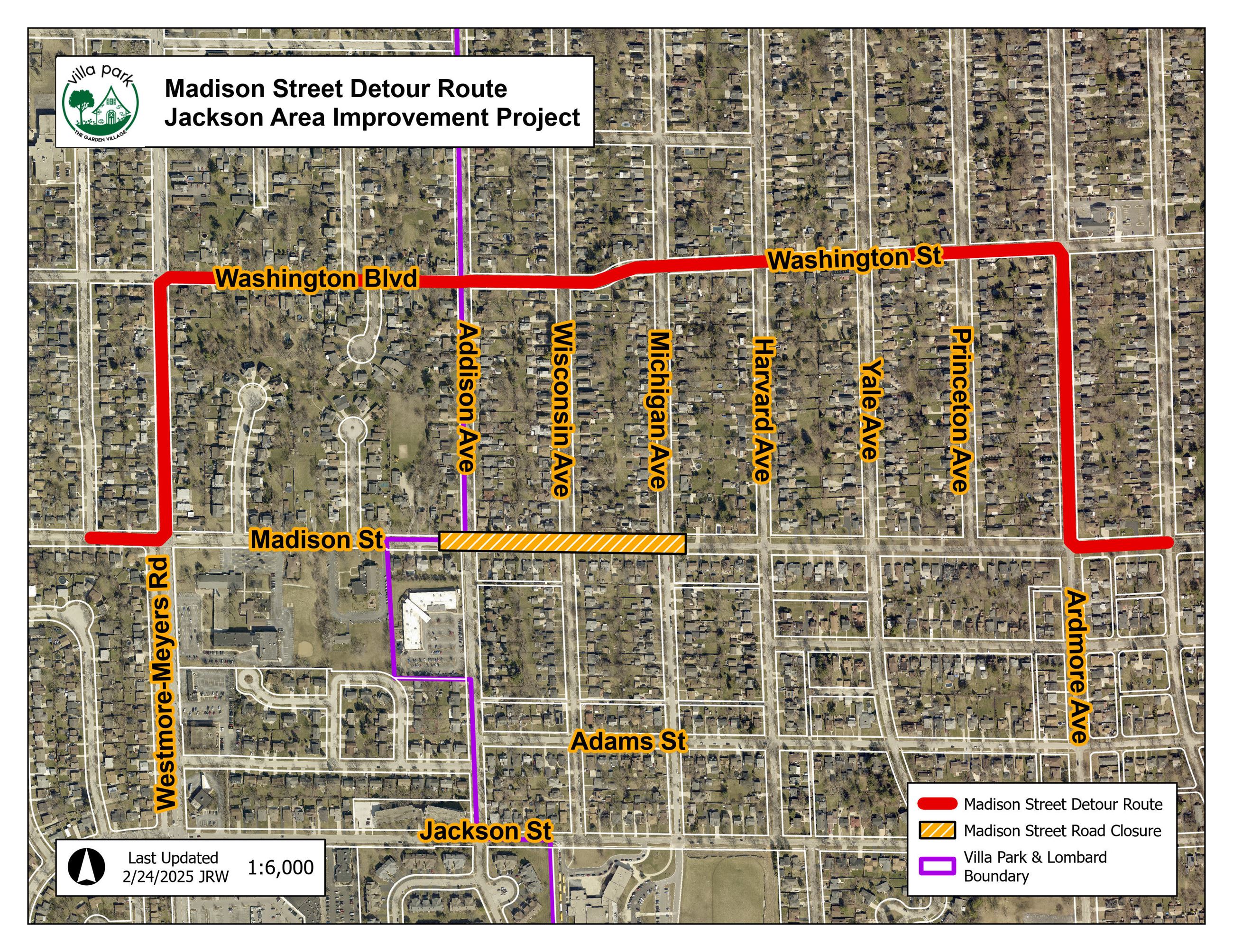 Madison Street Detour Route Map